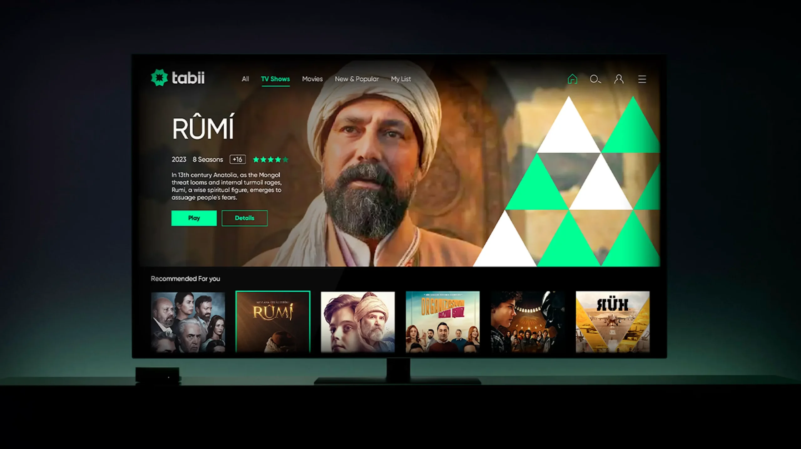 tabii TV mockup visual